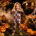 thumbnail image 7 of felwors Halloween Pajamas Big Boy Girls Crew Neck Cute Print Pajama Sets Long Sleeve Lovely Sleepwear 2 Piece Pjs Multiple Cartoon Jammies Pajama (Blue,4-5 Years), 7 of 7