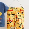 thumbnail image 7 of NOLDARES Newborn Baby Boy Outfits 2 Pieces Cotton Crewneck Short Sleeve Top Tee Print Casual Cargo Shorts Truck Clothes(Dark Blue,5-6 Y), 7 of 7