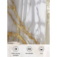 thumbnail image 6 of Sheer Curtains 108 Inches Long, White Yellow Marble Semi Sheer Curtains Light Filtering Window Treatment, Ink Painting Modern Art Privacy Voile Drapes for Living Room Bedroom 52x108 Inch, 6 of 7