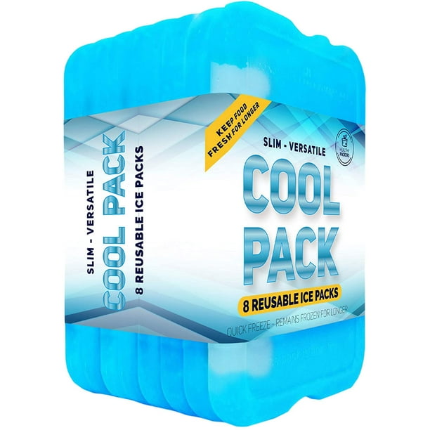 Healthy Packers Ice Pack For Lunch Box Freezer Packs Original Cool Pack Slim Long Lasting Ice Packs For Your Lunch Or Cooler Bag 8 Pack Blue Walmart Com Walmart Com