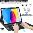 thumbnail image 4 of Vinci iPad (A16) 11th 10th Generation Case with Keyboard, 7-Color Backlit Wireless Detachable Folio Keyboard Cover with Pencil Holder for 11'' iPad A16 2025 10.9 Inch 10th 2022 (Black), 4 of 8