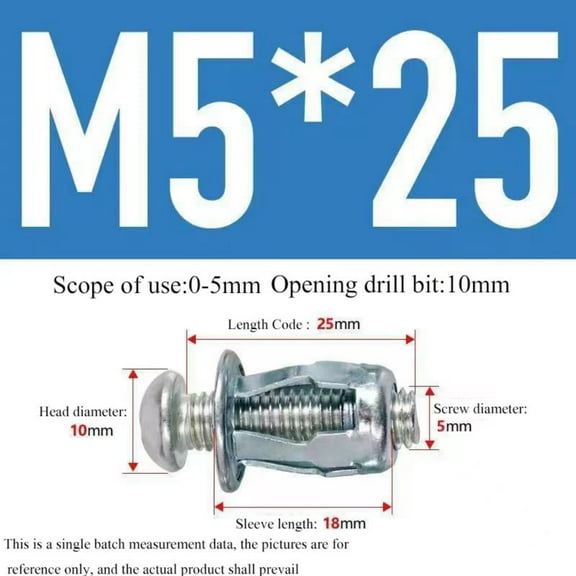 10-Pack Iron Expansion Screw for Gypsum Board Hollow Wall Anchors Lantern Type Riveting Connectors DIY & Construction Use