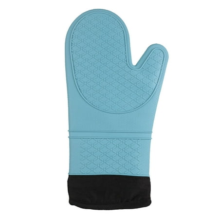 

YUEHAO Oven Mitts Kitchen Cooking Silicone Microwave Oven Gloves Pot Mat Insulation Protection Gloves Silicone Insulation Light blue