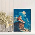 thumbnail image 2 of Santa Claus on Snowy Chimney Canvas Art, Full Moon Christmas Night Painting, Holiday Wall Decor, 2 of 8