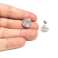 thumbnail image 2 of Sterling Silver Rose Flower Stud Earrings, 2 of 2