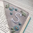 thumbnail image 5 of Personalized Hand Embroidered Corner Bookmark,cute Flower Letter Embroidery Bookmarks,felt Triangle Page Corner Handmade Bookmark,unique Gift For Men, 5 of 5