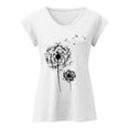 thumbnail image 5 of Baberdicy Women's T-Shirts Womens Casual Cap Sleeve T Shirts Basic Summer Tops V Neck Loose Blouse Womens Tops White, 5 of 5