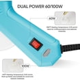 thumbnail image 3 of Rush & Roam Full Size Hot Glue Gun with 60/100W Dual Power and 21 Hot Glue Sticks (7/16"), Fast Preheating Heavy Duty Industrial Gluegun with Storage Case for Crafting, DIY and Repairs (Cyan), 3 of 13