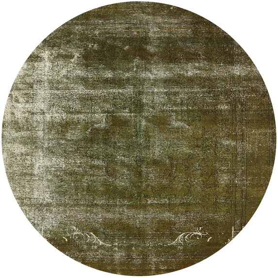 Ahgly Company Indoor Round Mid-Century Modern Bakers Brown Oriental Area Rugs, 5' Round