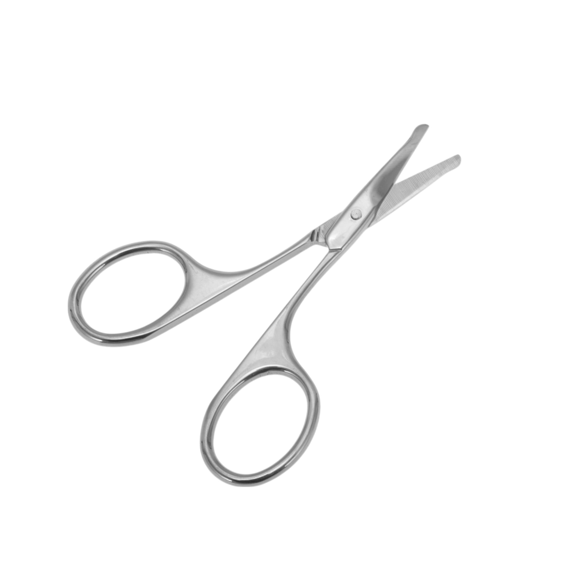 Unique Bargains Portable Oval Handle Eyebrow Scissor Silver Tone 1 Piece for Grooming