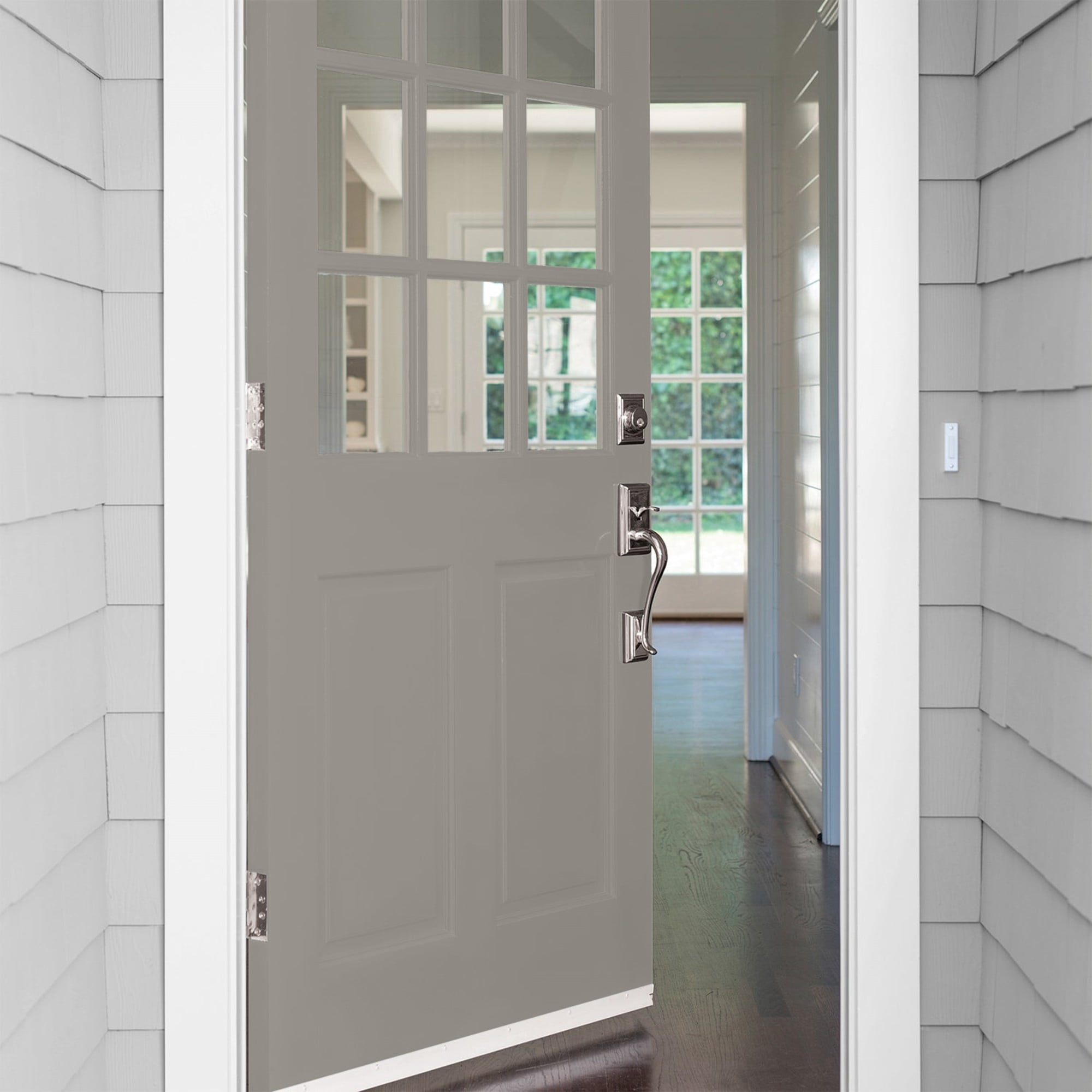 Glidden Fundamentals Lazy Afternoon / Gray, Satin Exterior Paint, 1 Gallon