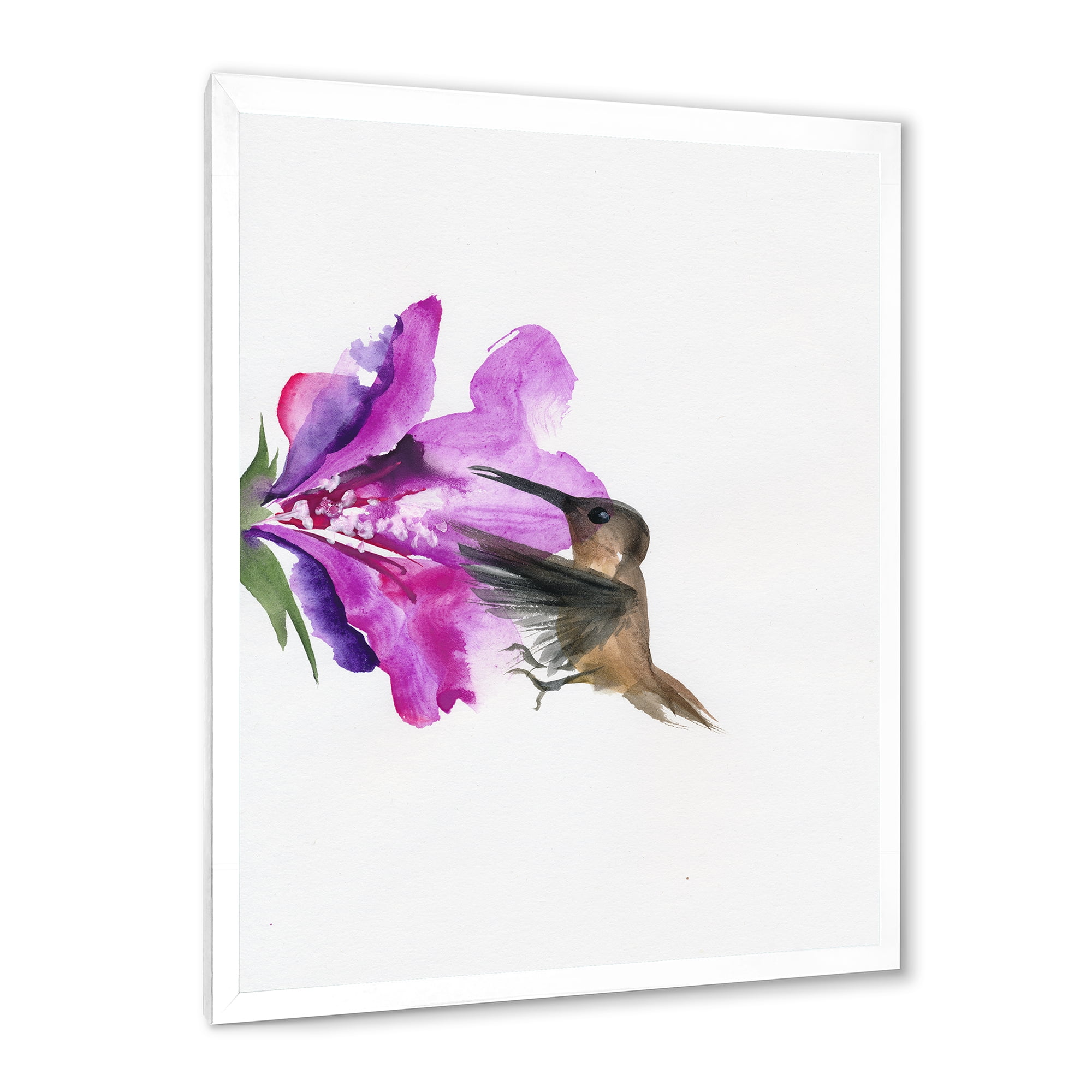 Designart 'Purple Fuchia VIntage Flower' Traditional Framed Art Print