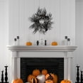 thumbnail image 6 of Clearance Sale! Halloween Single Taper Candle Holder, Black Needle and Eucalyptus Leaf Wrapped Candlestick with Bat Ornament, Gothic Decor, 6 of 9