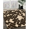 thumbnail image 2 of Ahgly Company Indoor Square Patterned Black Bean Brown Area Rugs, 3' Square, 2 of 6