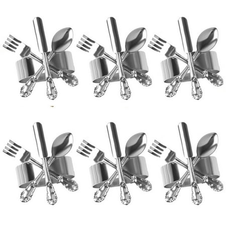 

Napkin Rings Set Napkin Ring Holders Napkin Buckle Decor-Silver