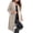 Khaki, variant on Women's Fall and Winter Casual Coat with Suit Collar Solid Cardigan Button Front Long Sleeve