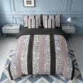 thumbnail image 3 of Homewish Black Gray Stripe King Bedding for Girls, Glitter Stars King Bed in a Bag, Black Reversible, 7 Pieces, 3 of 7