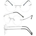 thumbnail image 3 of KOOSUFA Titanium Rimless Round Reading Glasses +2.0 Blue Light Blocking Eyeglasses Readers Frameless Eyewear for Men Women Grey, 3 of 7