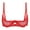 Red, variant on L Polyester Sheer Push Up Bra, Black