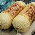 thumbnail image 4 of Natural Geo Yellow/Gold Gao Takiya Bolster Pillow (Set of 2), 4 of 4