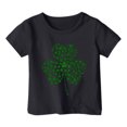 thumbnail image 4 of T-shirts Filles Enfant Pâques Mignon Saint Pat Col Rond Manches Courtes Tee Été Décontracté Hauts Filles, Tees Noir 12 Ans-13 Ans, 4 of 4