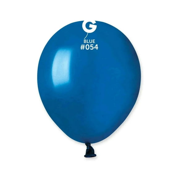 Gemar - 5 Metallic Blue Latex Balloons #054 (100pcs)