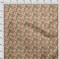 thumbnail image 3 of oneOone Viscose Jersey Light Brown Fabric Florals Sewing Fabric By The Yard Printed Diy Clothing Sewing Supplies 60 Inch Wide, 3 of 5