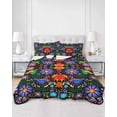 thumbnail image 3 of Mexican Flower Twin Size Down Alternative Comforter, Lightweight Comforter Quilt Bedding Set with Pillow Shams Abstract Colorful Floral Leaf Plant All Seasons Bed Comforter Duvet Insert 68"x86", 3 of 7