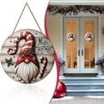 thumbnail image 2 of Ngheia Christmas Door Decorations and Ornaments, Merry Christmas Front Door Sign Rustic Round Welcome Door Sign Gnome Tree Pattern Welcome Wall for Front Doors, 1 Pendant, 2 of 9