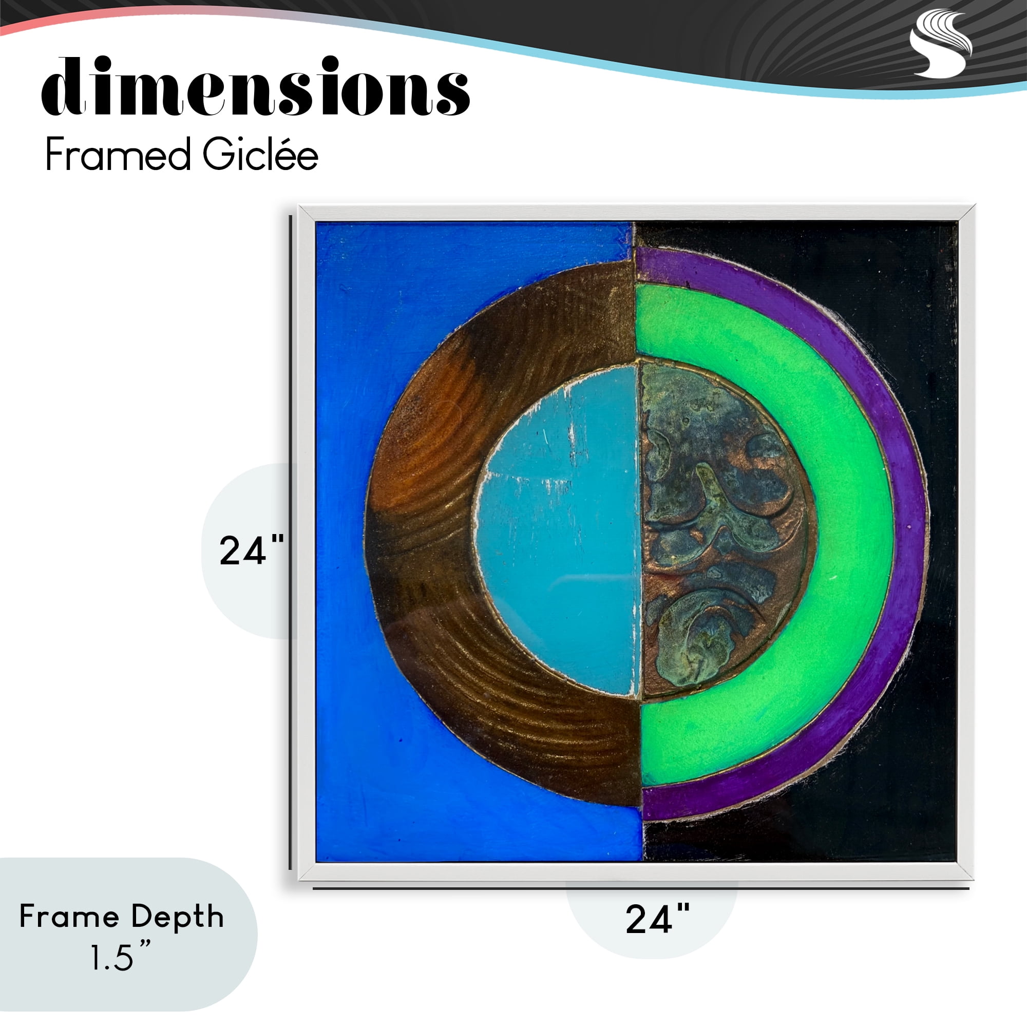 Stupell Industries Nocturnal Circle Symmetry White Framed Giclee Art, design by Matthew Finger