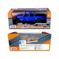 thumbnail image 3 of 2021 Jeep Gladiator Overland (Open Top) Pickup Truck Blue Metallic 1/24-1/27 Diecast Model Car by Motormax, 3 of 3