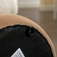 thumbnail image 7 of GZXS Velvet Upholstered Round Ottoman Footstool, 17" Tall Padded Accent Stool, Modern Footrest for Living Room, Sofa, Entryway (Coffee), 7 of 7