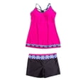 thumbnail image 3 of Tankini Swimsuits for Women Split Large Print Beach Bikini Set Solid Color Resort Swimwear Bathing Suits, 3 of 7