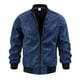 thumbnail image 2 of Tamaño Más Chaqueta Ligera para Hombres Color Sólido Cremallera Casual Abrigo Cálido Primavera Invierno, 2 of 9