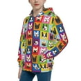 thumbnail image 2 of Naloa Colorful Bulldog Teenage Zipper Hoodie, Long Sleeve Zip Up Hoodies Casual Jackets Tops for 7-12 Years-Medium, 2 of 6