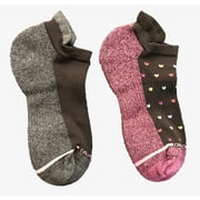 Dr. Motion Compression Women’s Ankle Socks Black & Grey and Black & Purple with Multicolor Hearts