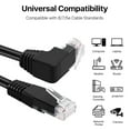 thumbnail image 2 of Cat6 Ethernet Cable (Right Angle Up, 3 FT) RJ45 90 Degree Network Connector 500 MHz 10 Gigabit Gold Plated Patch Plug Wire LAN Cord For PS4 Fire-Stick Xbox One Smart TV Gaming & Computer, 2 of 6