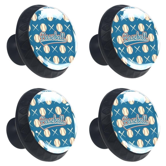 4 Pcs Baseball Knobs for Kitchen Cabinet Cupboard Dresser Bookcase Drawer Pulls Handles Round Home Decor