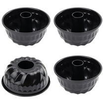 LIMICAR 4 Pack Bundt Cake Pan, 6 in Non-Stick Bundt Pan for Baking, Small Fluted Tube Cake Pan for Muffin, Brownie, Pudding Black