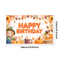 thumbnail image 2 of Autumn Theme Birthday Banner Fall Birthday Decor Harvest Decoration Happy Birthday Pumpkin Design for Fall Party Autumn Event Thanksgiving Celebration, 2 of 7