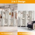 thumbnail image 6 of Aletheiawu 6 Panel Wood Display with 24 Hooks, Folding Room Divider, No Installation Require, White, 6 of 9
