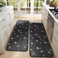thumbnail image 4 of Kitchen Rugs Sets Of 2,Black Gray Butterfly Pattern Anti Fatigue Kitchen Mat Rugs Non Slip Washable,Decorative Kitchen Floor Mats for Kitchen,Sink,Laundry,17"x47"+17"x47", 4 of 5