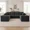 Dark gray, variant on VERDECORE 120.4" U‑Shaped Curved Modular Sectional Sofa, Corduroy Upholstery, Memory Foam Padding, Oversized Chaise, Space‑Saving Multi‑Seat for Living Room