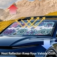 thumbnail image 4 of KUIFORTI Mandala Flower Car Window Shades Front Windshield Cover Keep Car Interior Cool,Universal Windshield Sun Shade for Trucks, Sedans, SUVs, Hatchback, 66.53" X 34.44", 4 of 6