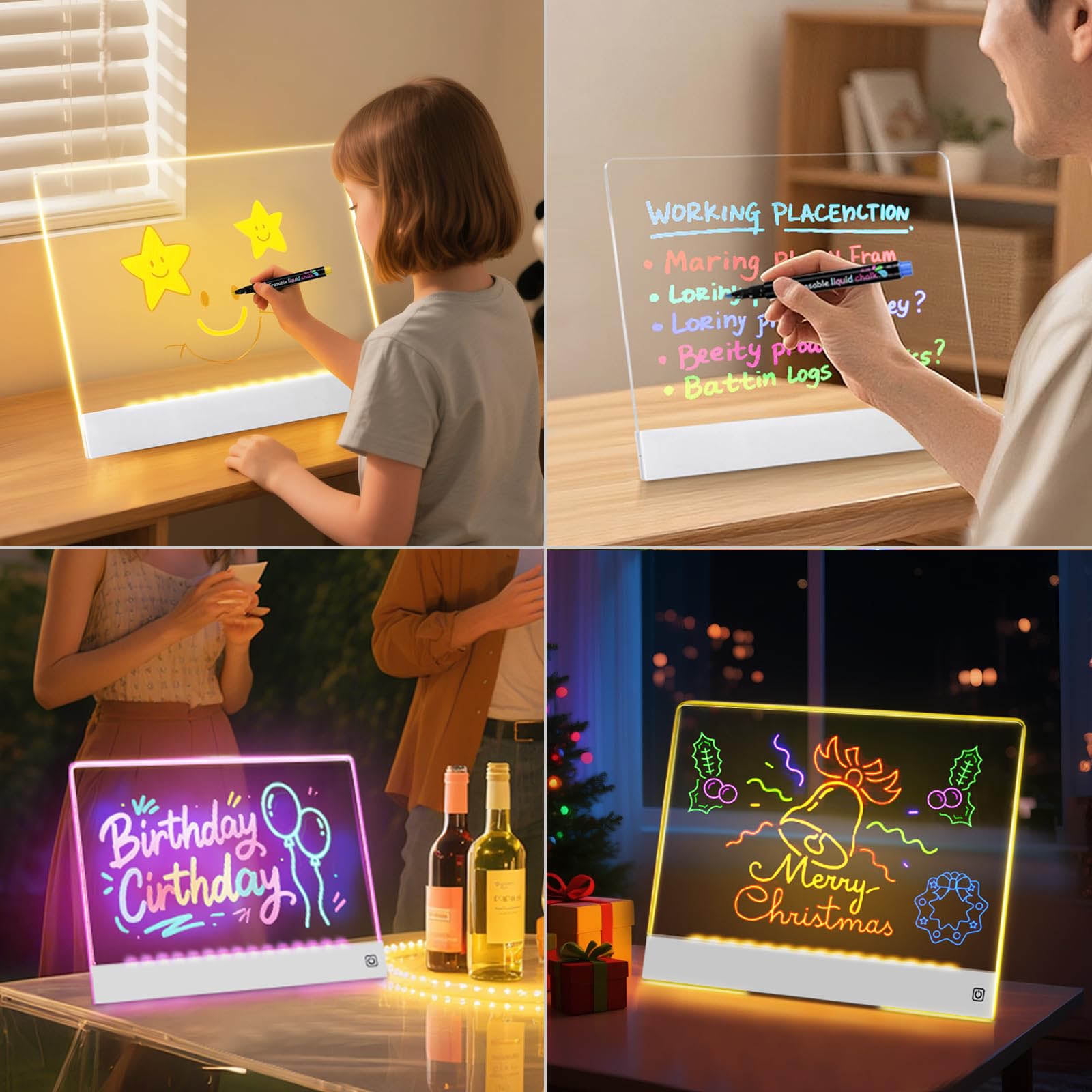 Rechargeable Light Drafting Table 13.7 Inch Large Screen 7 RGB Colors Modifiable Light Artistic Draw Pad Present