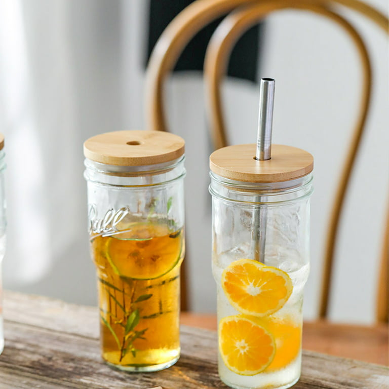 16 Oz Mason Jar Regular Mouth Beverage Cups with Bamboo Lids and Stainless  Steel Straws with Handle - China 480 Ml Glass Mason Jar and Wide Mouth Glass  Mason Jar price