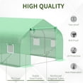 thumbnail image 4 of Outsunny 12' x 10' x 7' Outdoor Walk-in Greenhouse, Tunnel Green House with Roll-up Windows, Zippered Door, PE Cover, Heavy Duty Steel Frame, Green, 4 of 10