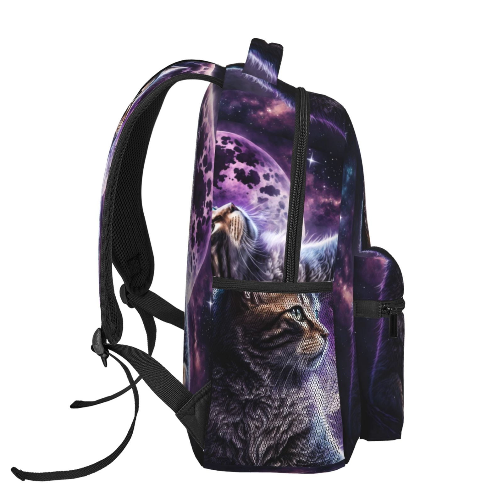 Xecao Purple Moon Cat Backpack, a stylish and functional choice for both men and women, is the perfect basic bookbag for college, work, or travel