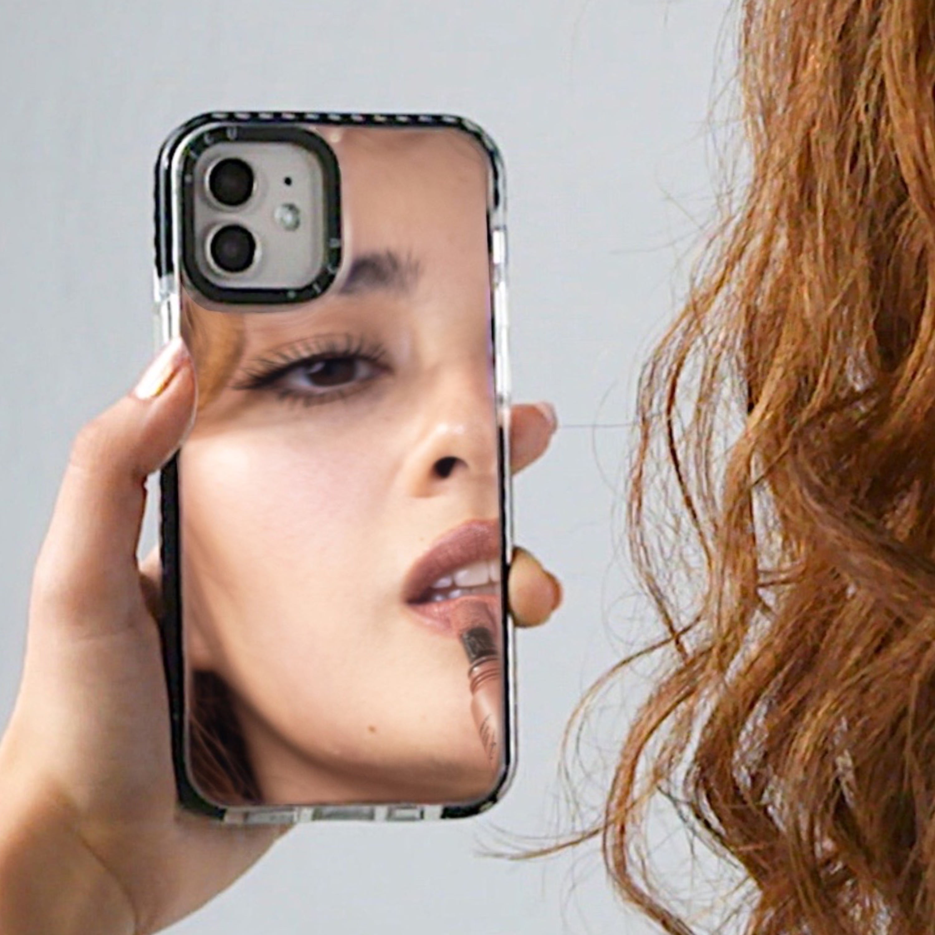 ICU Designs, iPhone 12/12 Pro Mirror Cell Phone Case, Black