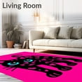 thumbnail image 2 of ODIKA 5'x7' Machine Washable Non-Slip Area Rug, Playful Leopard Decorative With Charming Cartoon Face High Traffic Rug, Pink, 723783, 2 of 7